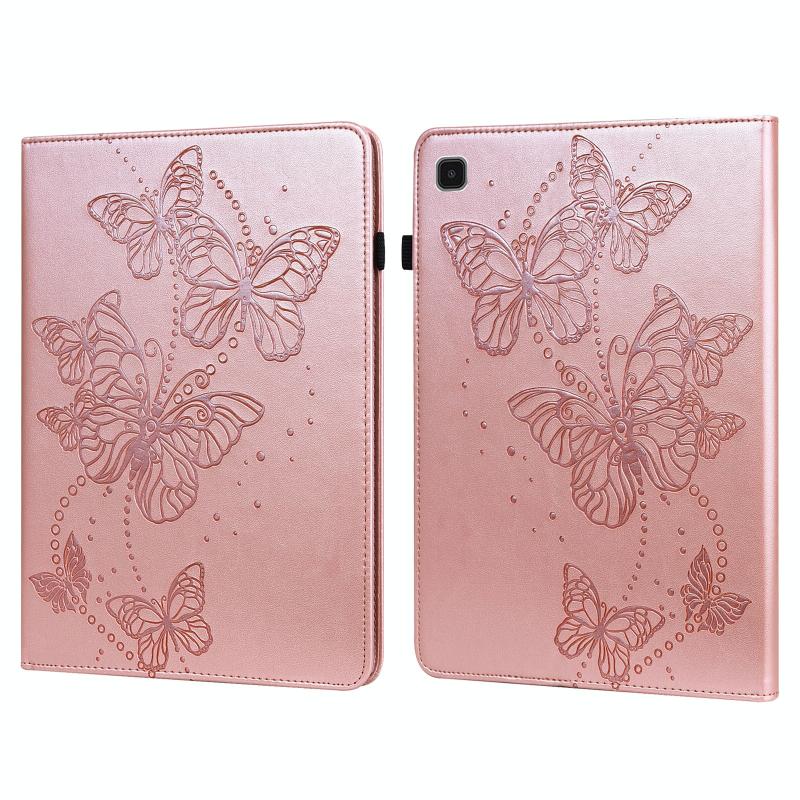 Voor Samsung Galaxy Tab A7 Lite T220 / T225 Reliëf Butterfly Pattern Horizontal Flip Leather Tablet Case (Pink)