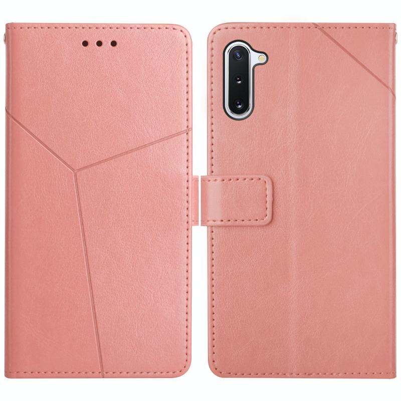 Voor Samsung Galaxy Note10 y Stitching Horizontale Flip Leren Case met Houder & Card Slots & Portemonnee & Photo Frame (Rose Gold)