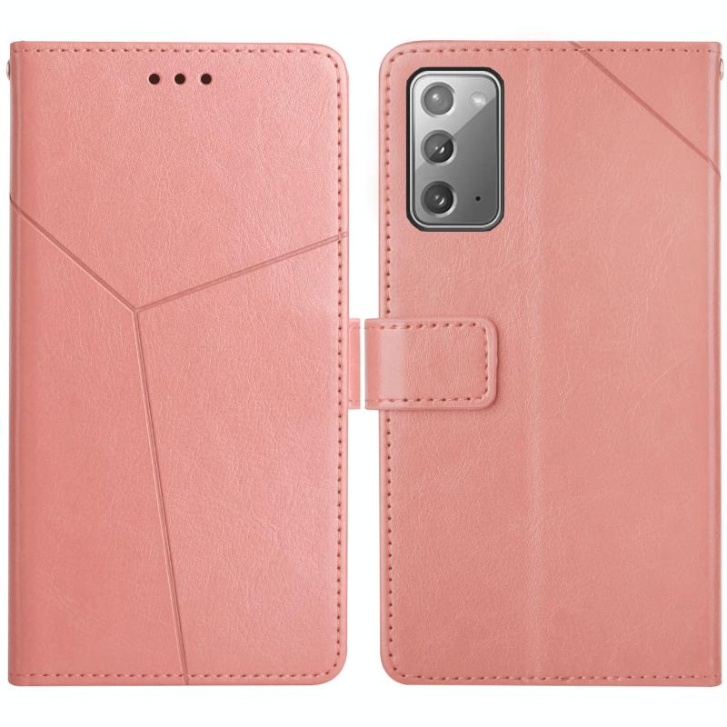 Voor Samsung Galaxy Note20 y Stitching Horizontale Flip Lederen Case met Houder & Card Slots & Portemonnee & Fotolijst (Rose Gold)