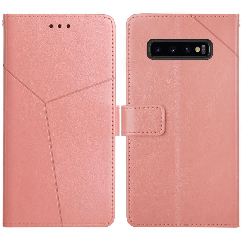 Voor Samsung Galaxy S10 Y Stitching Horizontale Flip Lederen Case met Houder & Card Slots & Portemonnee & Fotolijst (Rose Gold)