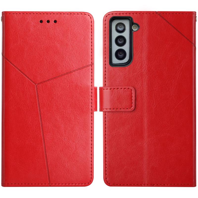 Voor Samsung Galaxy S21 5G Y Stitching Horizontale Flip Leren Case met Houder & Card Slots & Portemonnee & Fotolijst