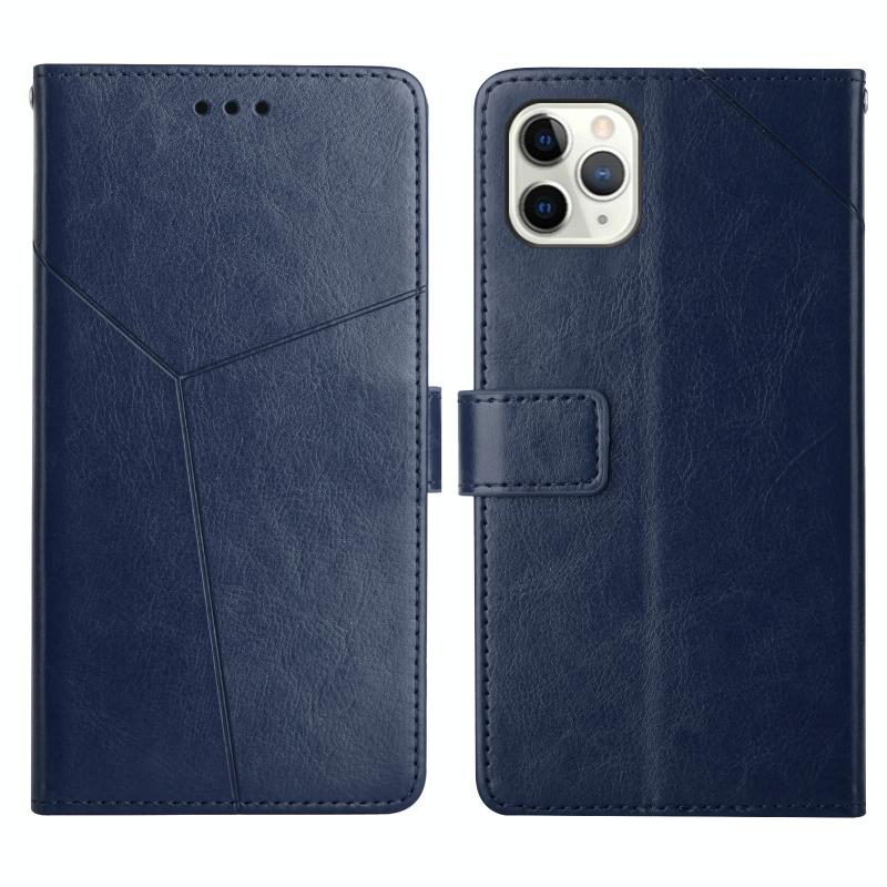 Y Stitching Horizontale Flip Lederen Telefoonhoesje Met Houder & Kaart Slots & Portemonnee & Fotolijst voor iPhone 11 Pro (Blauw)