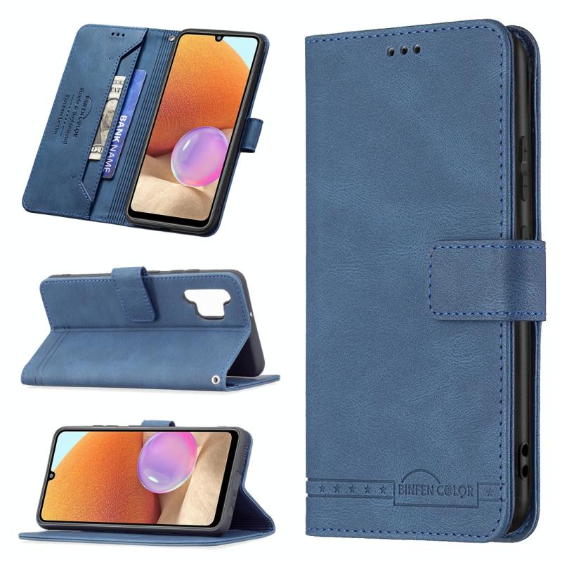 Voor Samsung Galaxy A32 4G Magnetische Sluiting RFID Blokkering Anti-diefstal Lederen Case met Houder & Card Slots & Portemonnee
