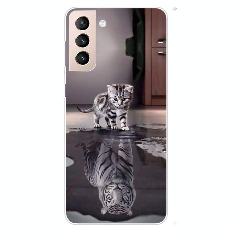 Voor Samsung Galaxy S22 + 5G Gekleurde Tekening Patroon Zeer transparante TPU Telefoon Beschermende Case (Cat Tiger)