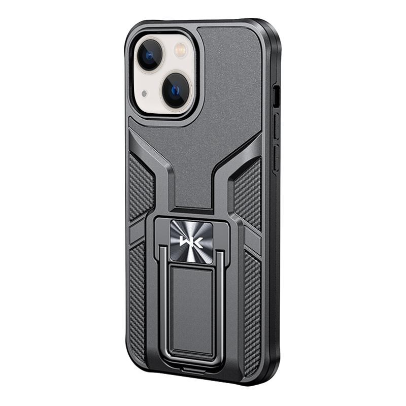 WK WTP-013 Military Series Shockproof PC + TPU Phone Case with Metal Holder For iPhone 13 mini(Black)
