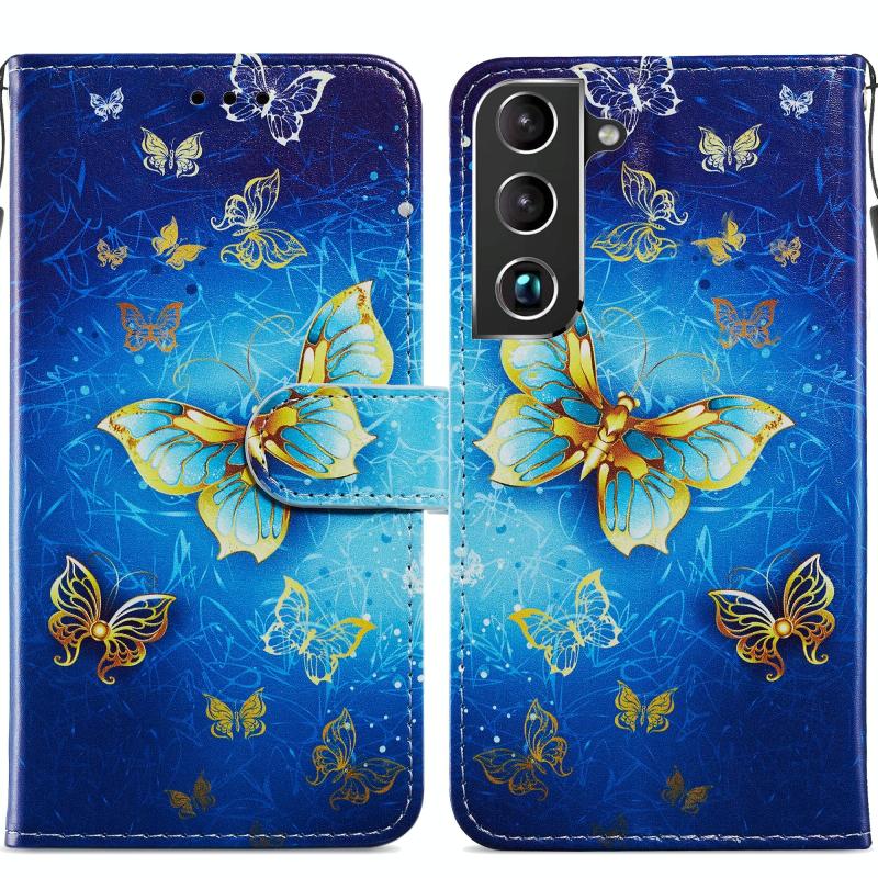 Voor Samsung Galaxy S22 5G Painted Pattern Horizontal Flip Phone Lederen Case met Houder & Card Slots & Fotolijst (Phnom Penh Butterfly)