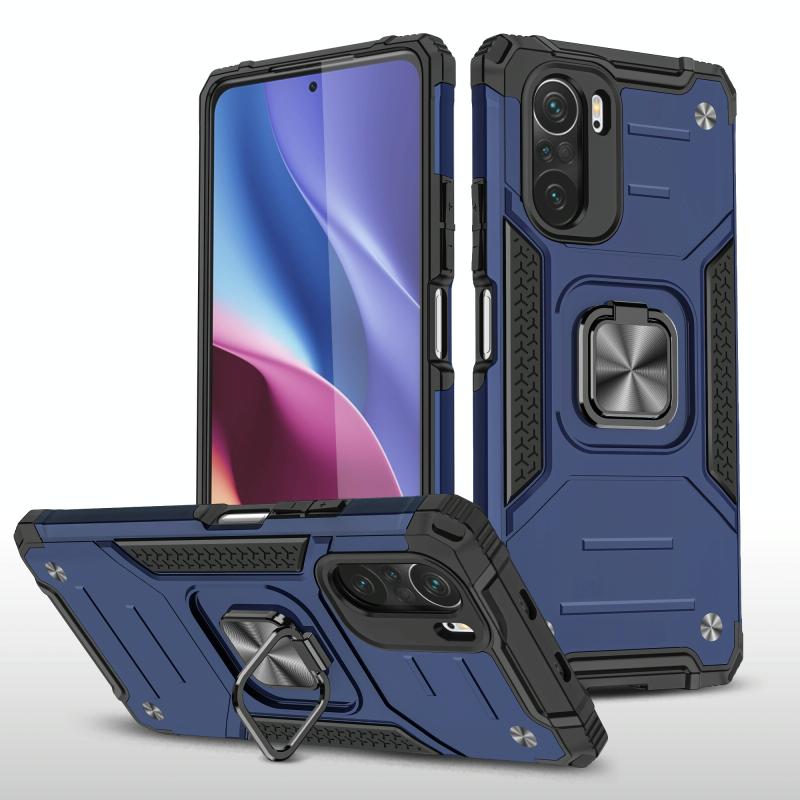 Voor Xiaomi Redmi K40 Magnetische Armor Shockproof Phone Case met metalen ringhouder