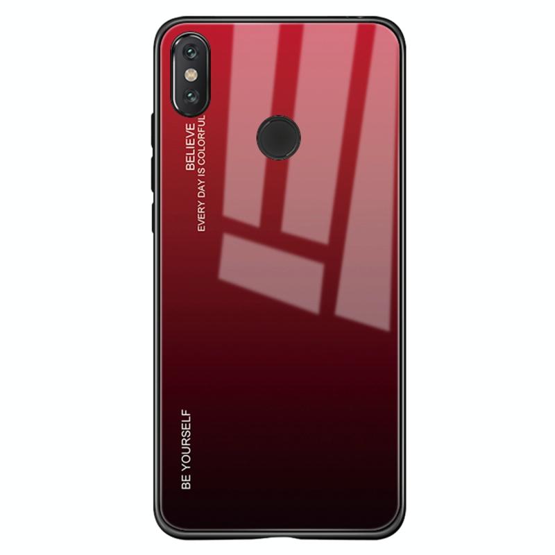 Voor Xiaomi Mi Mix Gradient Color Glass Case(Rood)