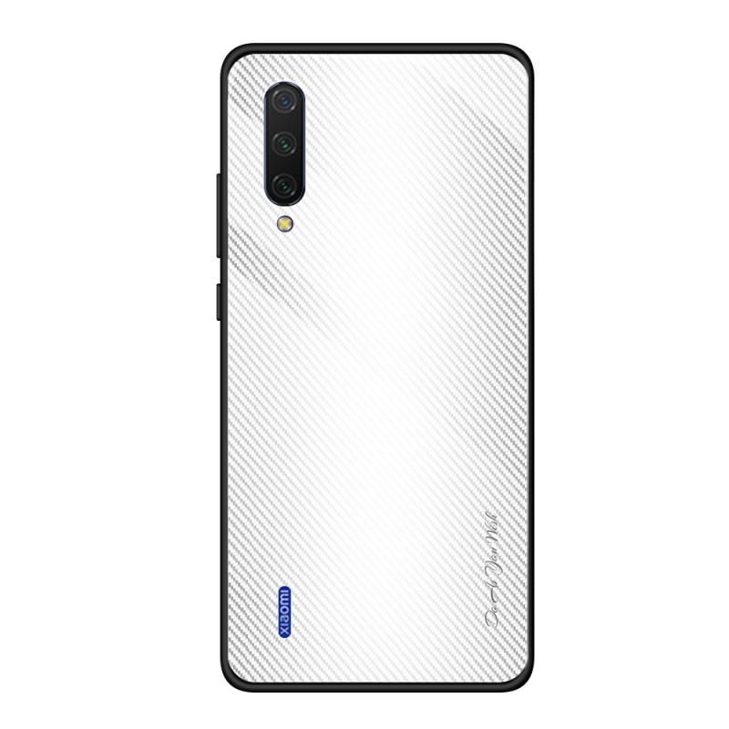 Voor Xiaomi CC9/a3 Lite textuur gradiënt glas beschermende case (wit)