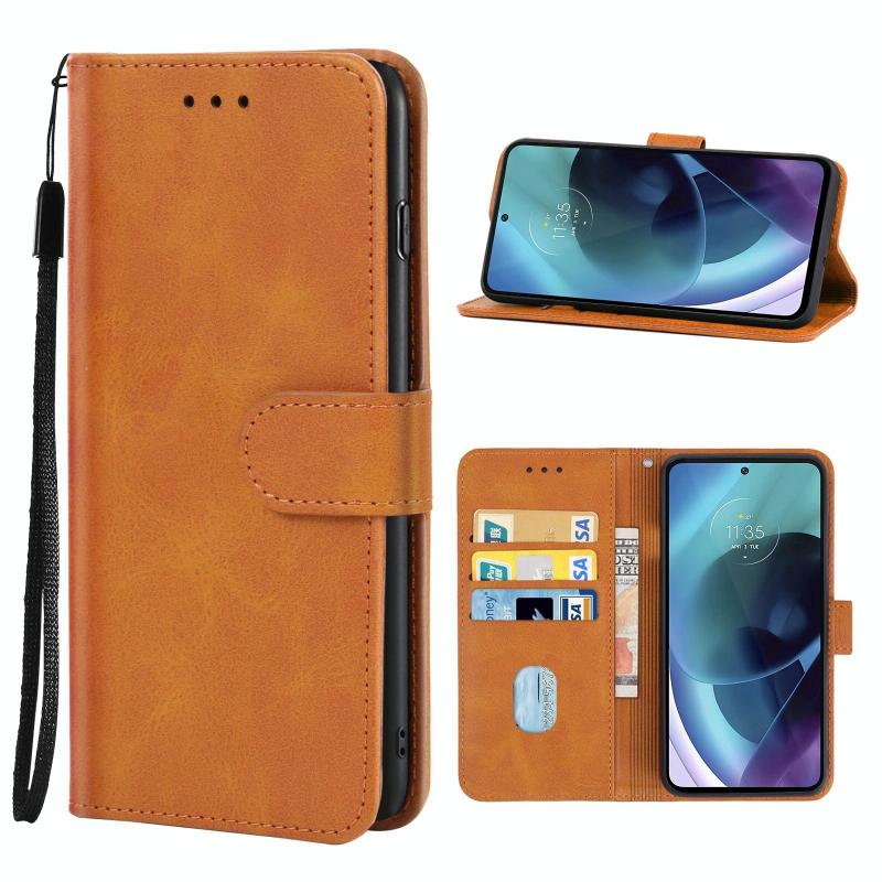 Leren telefoonhoesje voor Motorola Moto G71 (Brown)