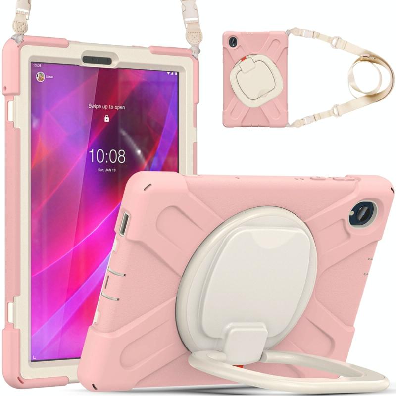 Voor Lenovo Tab K10 / M10 Plus Silicone + PC beschermende tabletcase (Cherry Blossom Pink)