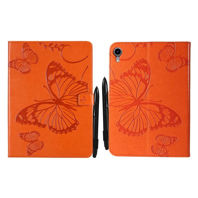 Gedrukt Printing Butterfly Pattern Horizontale Flip Leren Tablet Case voor iPad Mini 6 (Oranje)
