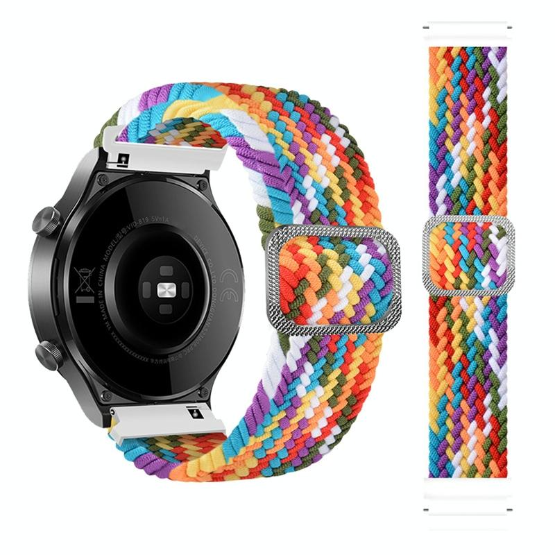 Voor Samsung Galaxy Gear S3 Nylon Gevlochten Elasticiteit Horlogeband (Rainbow)
