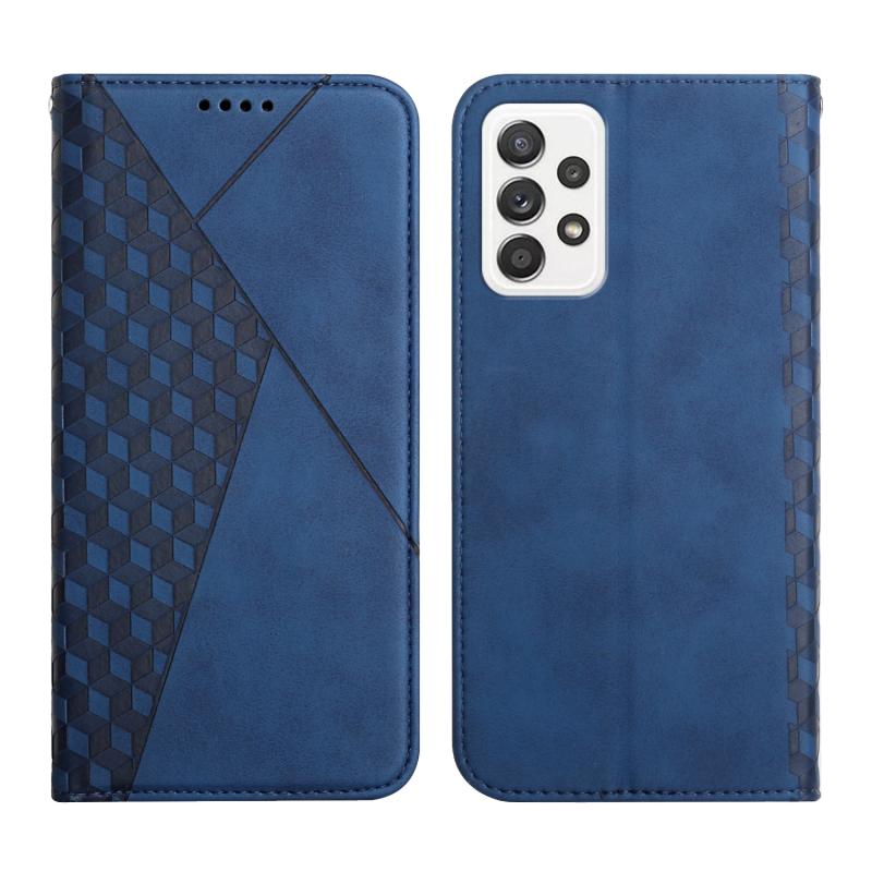 Voor Samsung Galaxy A33 5G Skin Feel Magnetic Leather Phone Case (Blue)