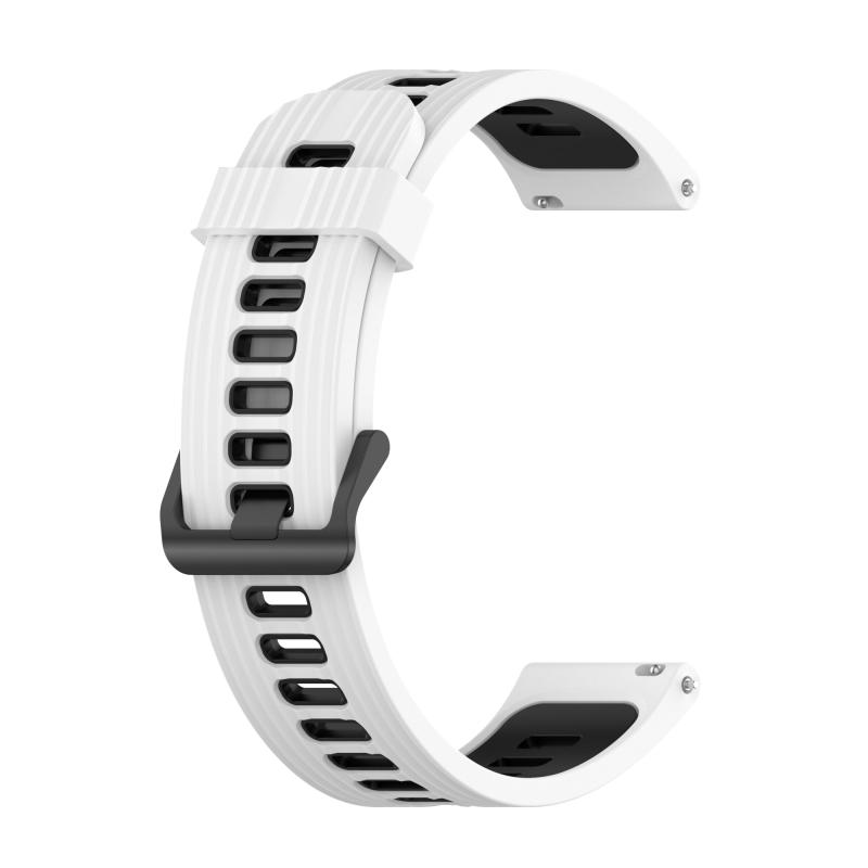 Voor Samsung Galaxy Watch4 / Active2 20mm Twee-Color Streep Silicone Watchband (White Black)