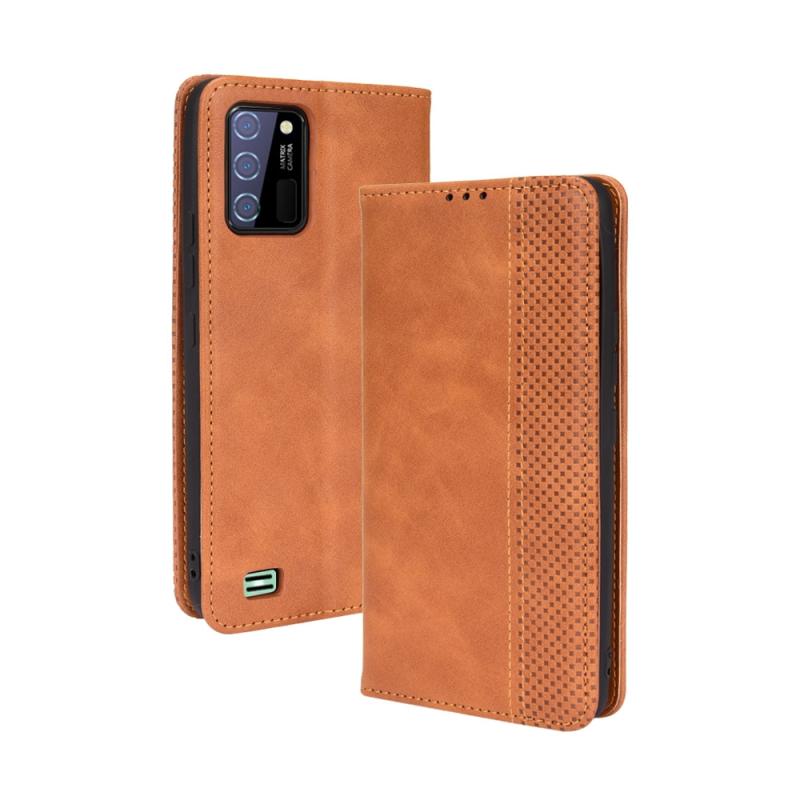 Voor Oukitel C25 Magnetische gesp Retro Texture Leren Case (Brown)