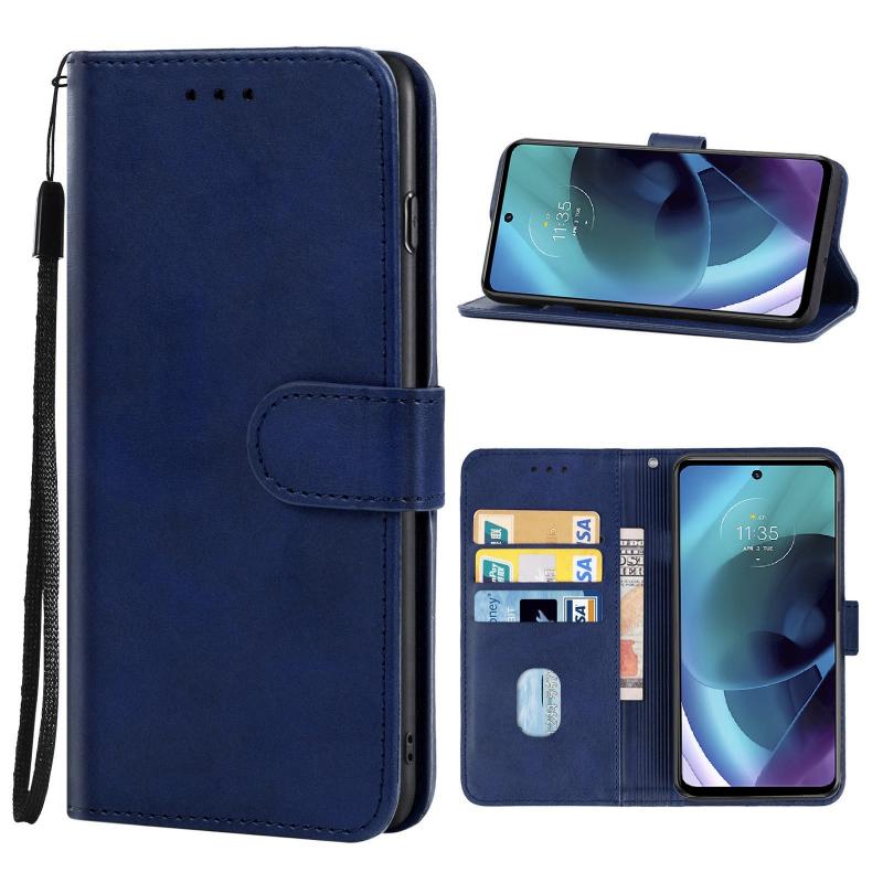 Leather Phone Case For Motorola Moto G51 5G(Blue)