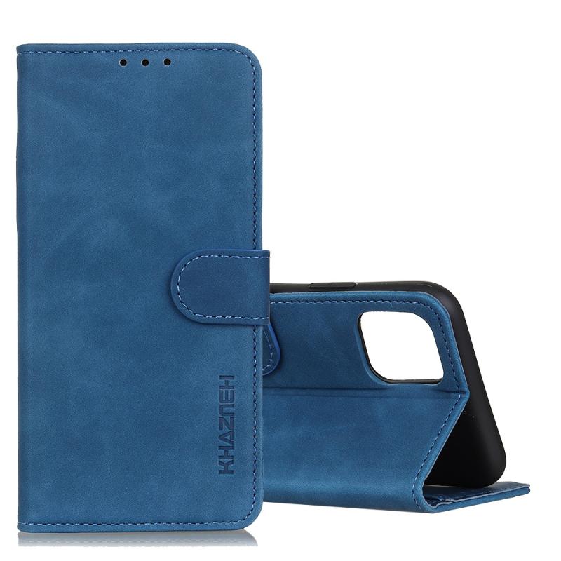 Voor Galaxy Note10 Lite / A81 KHAZNEH Retro Texture PU + TPU Horizontal Flip Leather Case met Holder & Card Slots & Wallet(Blue)
