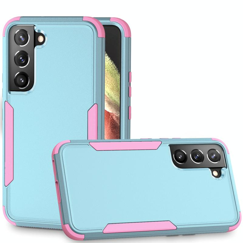 Voor Samsung Galaxy S22 + 5G TPU + PC Shockproof Phone Case (Gray Green + Pink)