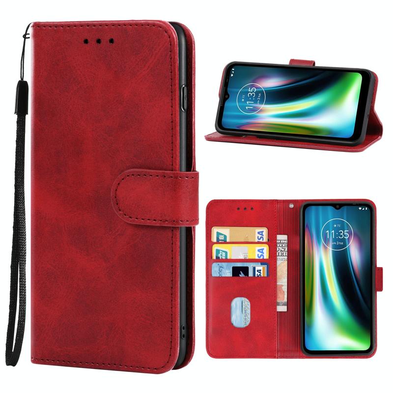 Leren telefoonhoesje voor Motorola Moto Defy 2021 (rood)