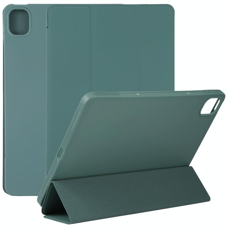 For Xiaomi Mi Pad 5 TPU Three-fold Leather Tablet Case(Dark Green)