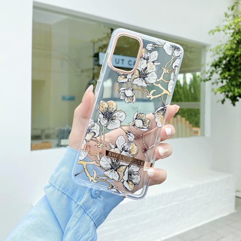 Voor Samsung Galaxy S21 + 5G Doorschijnend Plating Flower Phone Case (EWHA)