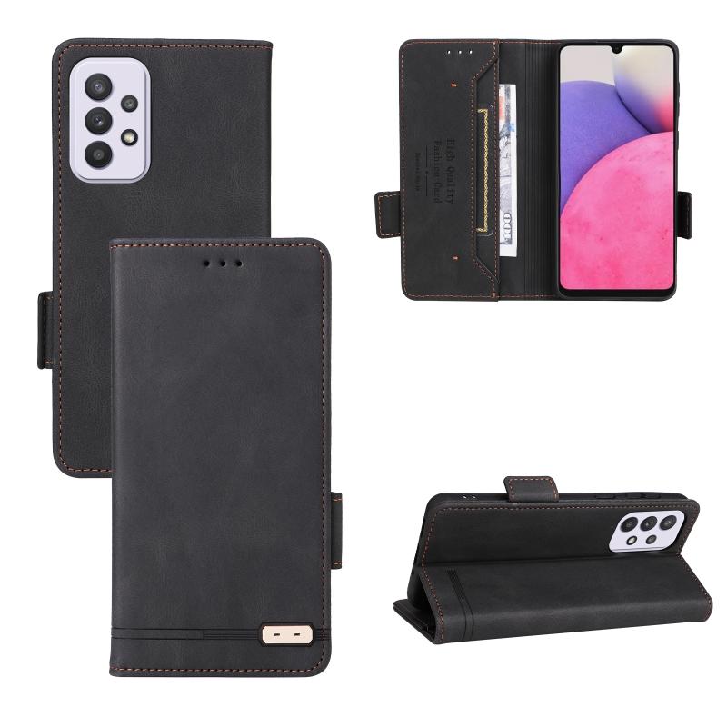 Voor Samsung Galaxy A33 5G Magnetische Clasp Leather Telefoonhoes (Zwart)