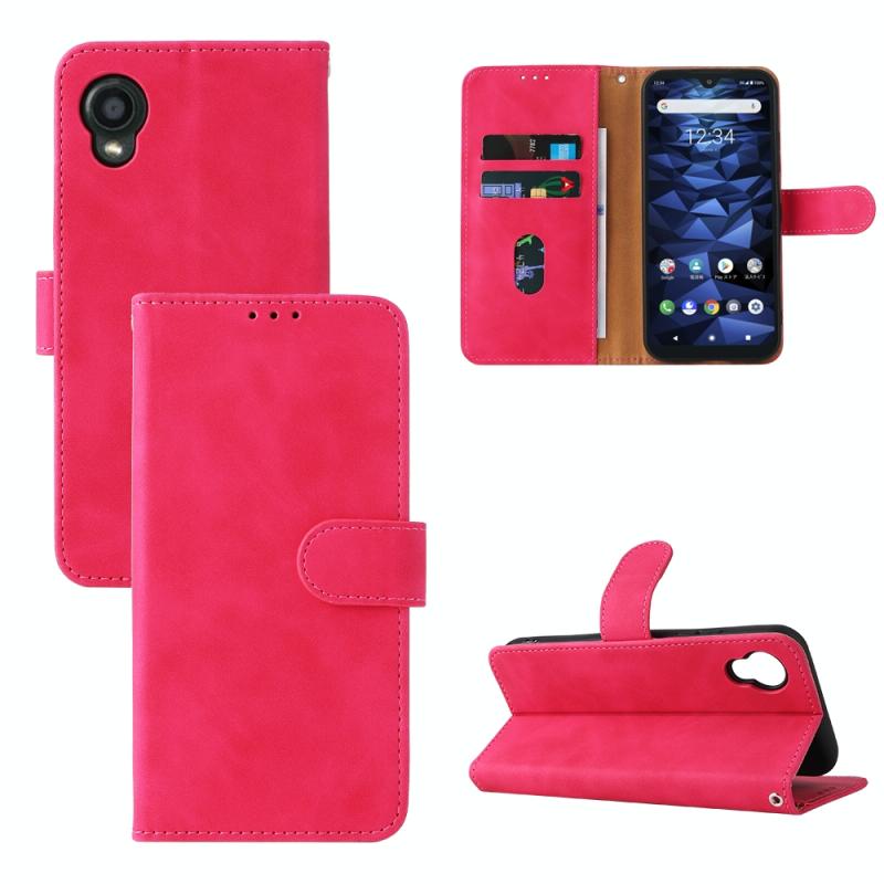 Voor Kyocera Digno BX2 Skin Feel Magnetic Buckle Leather Phone Case (Rose Red)