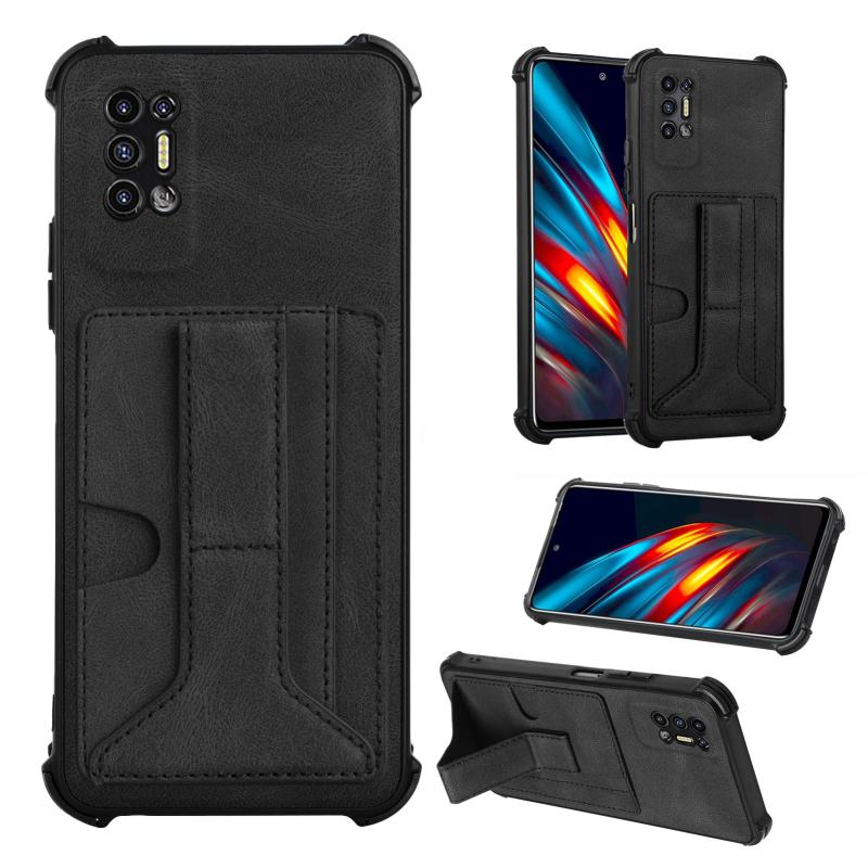 Voor Tecno POVA 2 Dream Holder Card Bag Shockproof Phone Case (Black)