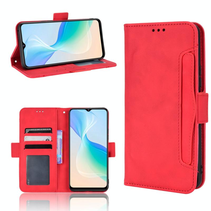 Voor vivo Y76 5G Huid Feel Calf Pattern Leather Telefoon Case