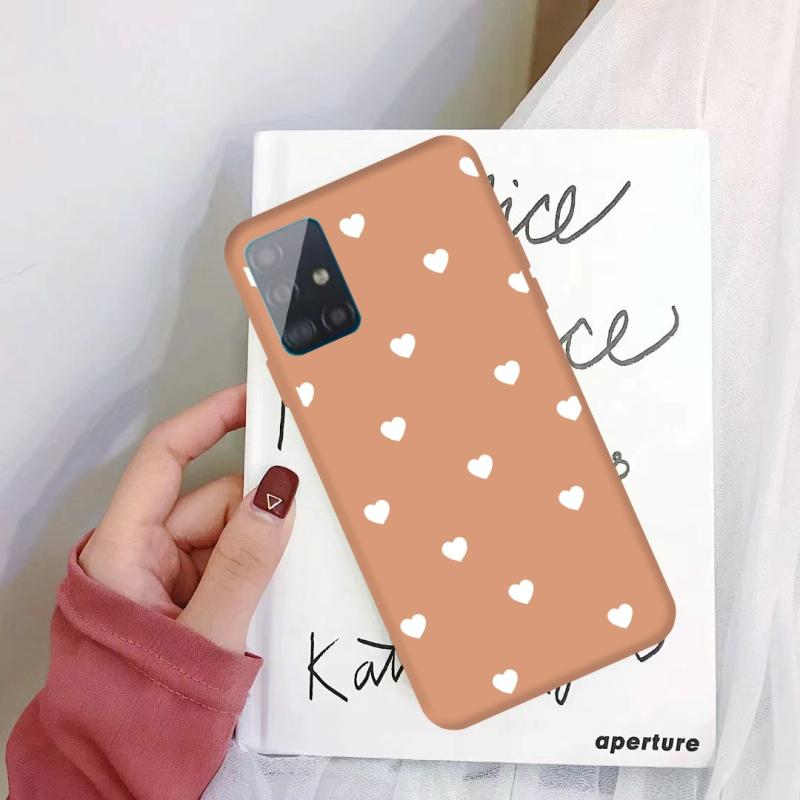 Voor Galaxy A51 Multi Love Heart Pattern Frosted TPU Beschermhoes (Coral Orange)
