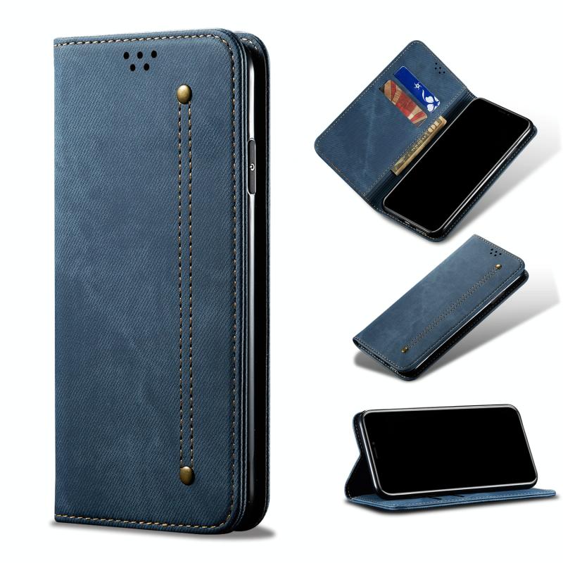 Voor Samsung Galaxy S20 FE 5G & 4G / S20 FAN EDITION / S20 LITE / S20 FE 2022 Denim Textuur Casual Stijl Lederen Telefoonhoes