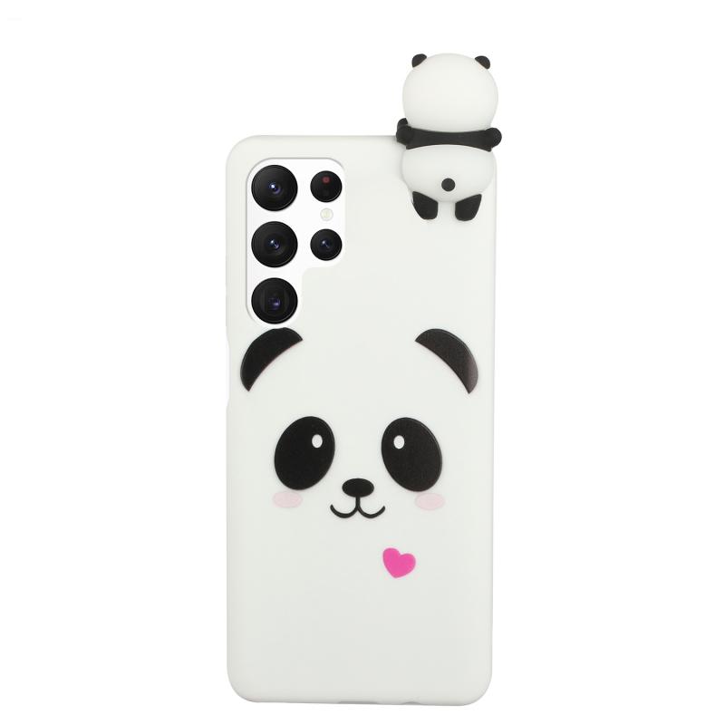 Voor Samsung Galaxy S22 Ultra 5G Schokbestendig Cartoon TPU Telefoonhoes (White Panda)