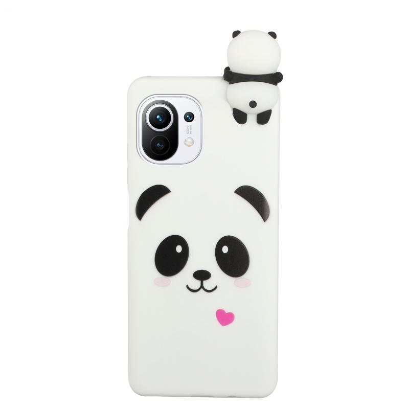 Voor Xiaomi MI 11 Schokbestendig Cartoon TPU-telefooncase (White Panda)