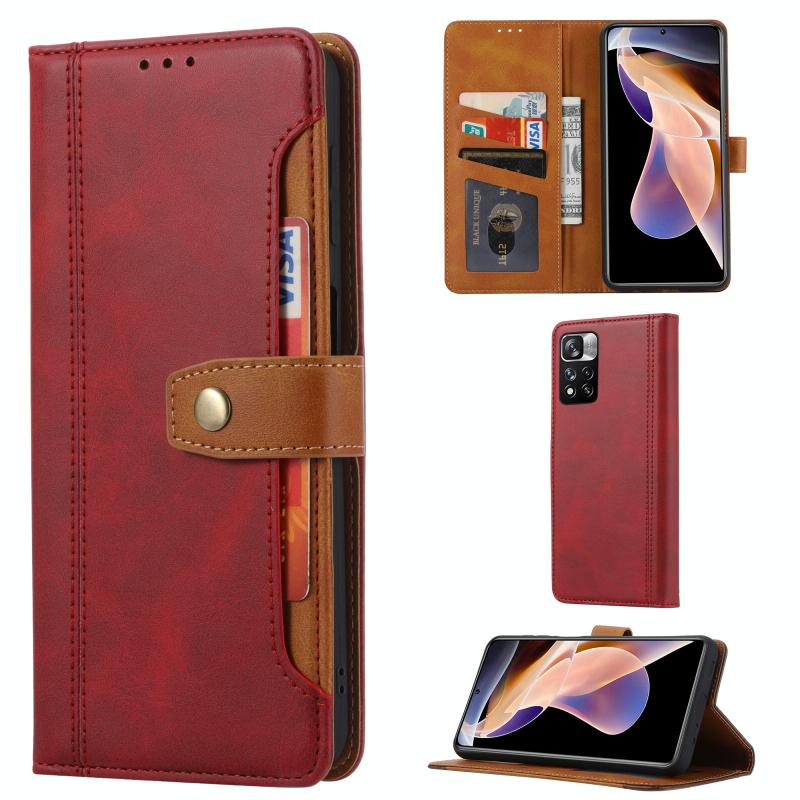 Voor Xiaomi Redmi Note 11 Pro 4G Global Calf Texture Double Fold Lederen Telefoonhoes