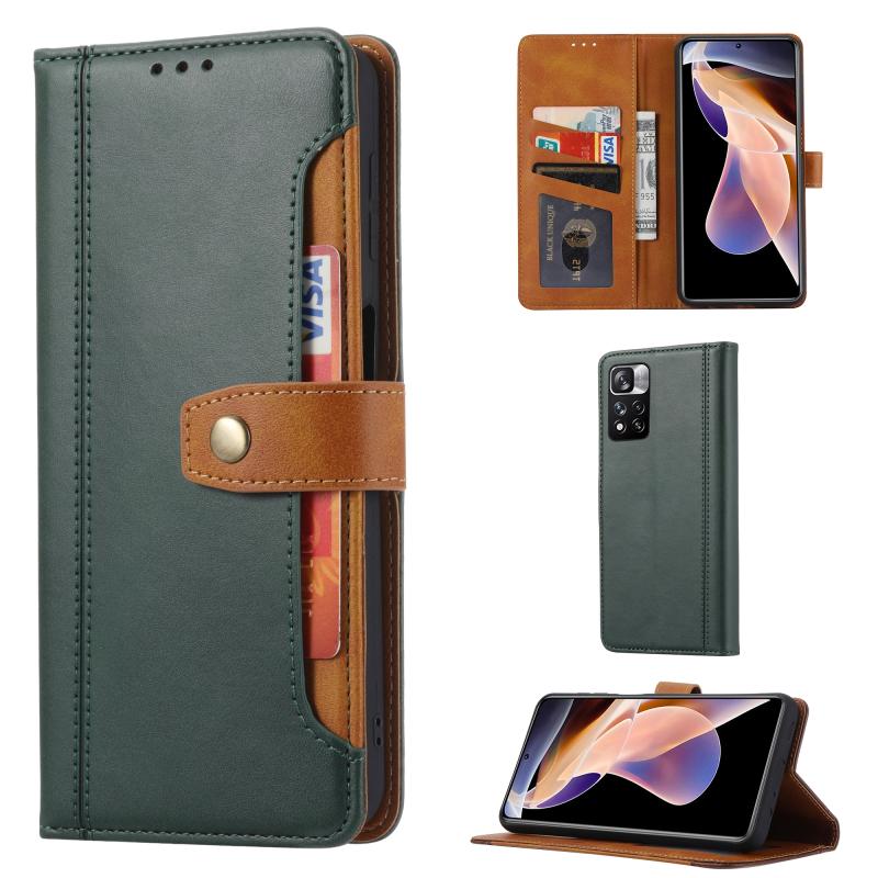 Voor Xiaomi Redmi Note 11 Pro 4G Global Calf Texture Double Fold Lederen Telefoonhoes