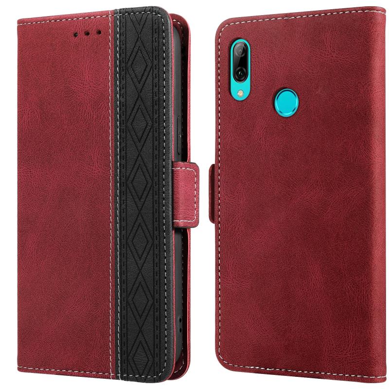 Voor Huawei P Smart 2019 Stitching Side-Magnetic RFID lederen telefoonhoesje