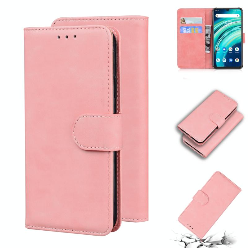 Voor Umidigi A9 Pro Skin Feel Pure Color Flip Leather Phone Case (Pink)