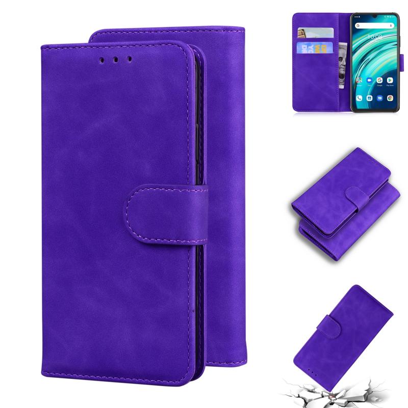 Voor Umidigi A9 Pro Skin Feel Pure Color Flip Leather Phone Case (Purple)