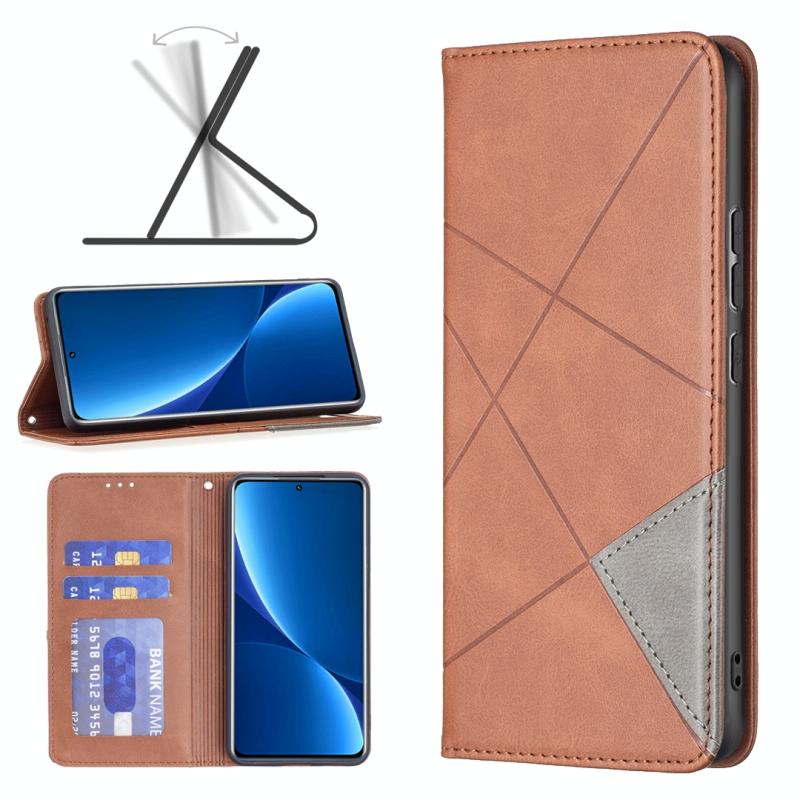 Voor Xiaomi 12 Pro Prismatic Invisible Magnetic Leather Phone Case