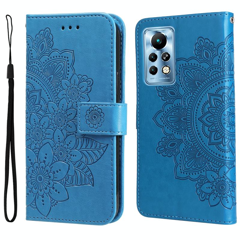 Voor INFINIX OPMERKING 11 PRO / OPMERKING 11S 7-Petal Bloemen Embossing Patroon Horizontale Flip Leren Case