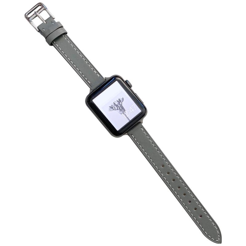 Gewone lederen horlogeband voor Apple Watch Series 7 41mm / 6 & SE & 5 & 4 40mm / 3 & 2 & 1 38mm (B)