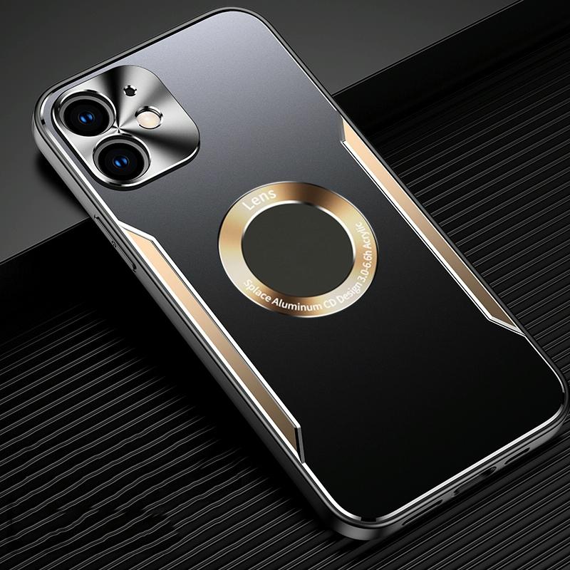 Aluminum Alloy + TPU Phone Case For iPhone 12(Black Gold)