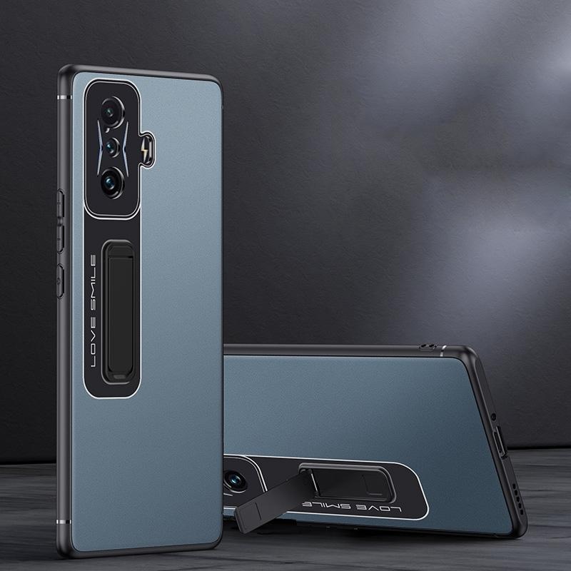 Voor Xiaomi Redmi K50 Gaming Frosted Holder Telefoonhoes (Sea Blue Gray)