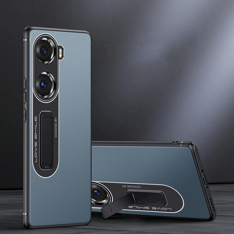 Voor Honor 60 Frosted Holder Telefoonhoes (Sea Blue Gray)