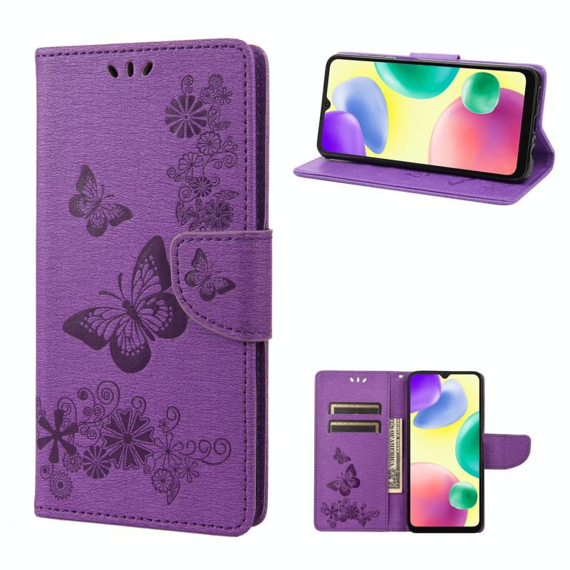 Voor Xiaomi Redmi 10a Butterfly Lederen telefoonhoesje