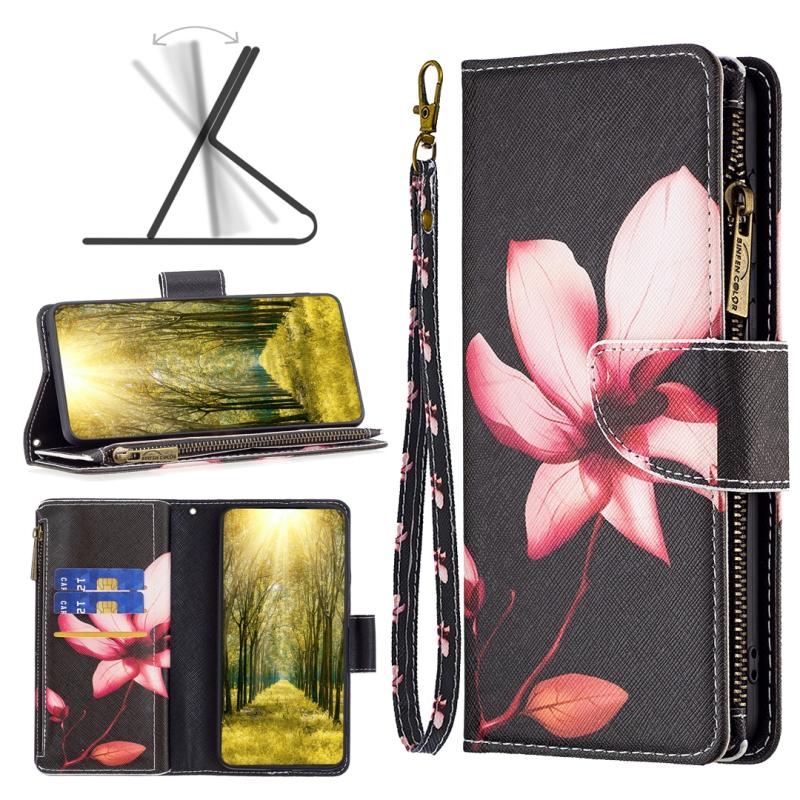 For Motorola Moto G Stylus 2022 Colored Drawing Pattern Zipper Horizontal Flip Leather Phone Case(Lotus)