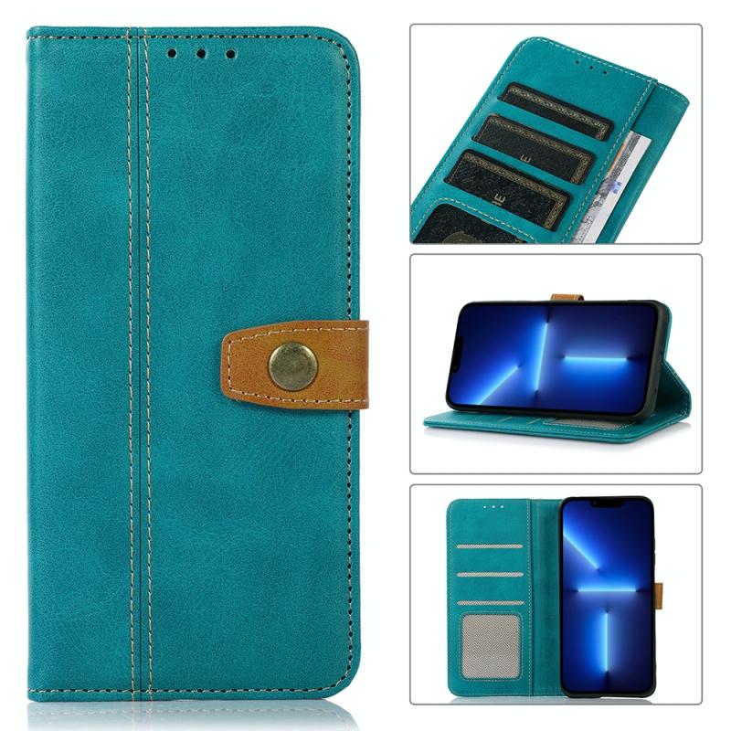 Stitching Thread Calf Texture Leather Phone Case For iPhone 13 Pro Max(Light Green)