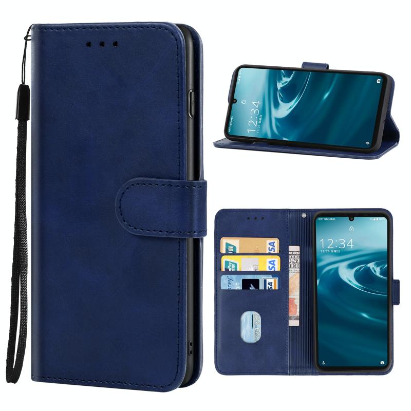 For Sharp Simple Sumaho 6/A201SH Leather Phone Case(Blue)