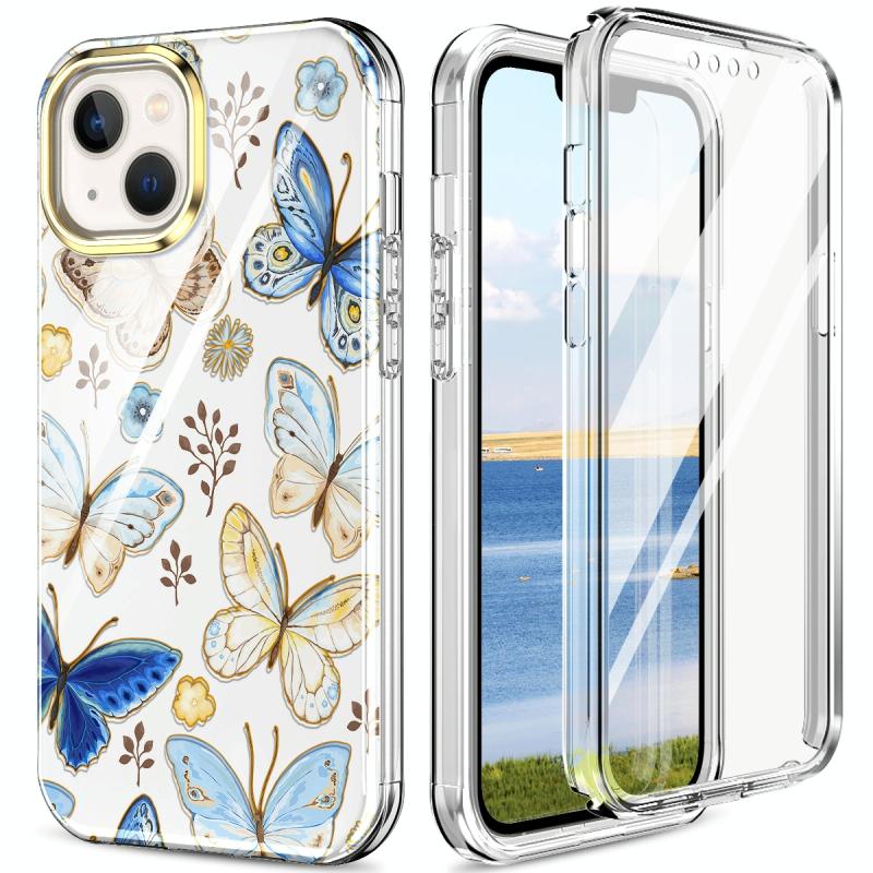 360 Full Body Painted Phone Case For iPhone 13(Butterflies L10)